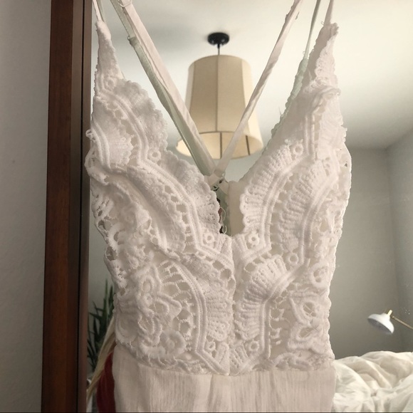 Lulus Star Spangled Ivory Backless Lace Romper - Picture 5 of 5